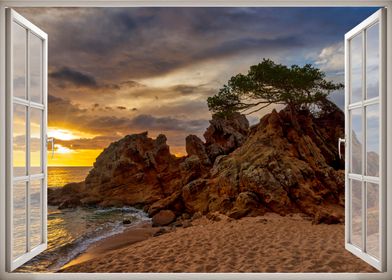 Window view landscape sea