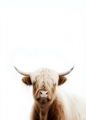 Cute Snowy Highland Cattle