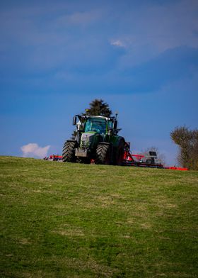 Tractor on a hill