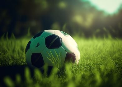 Soccer ball in grass