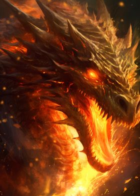 Illustration Fire Dragon Drache