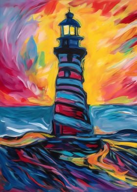 Color Paint of Lighthouse