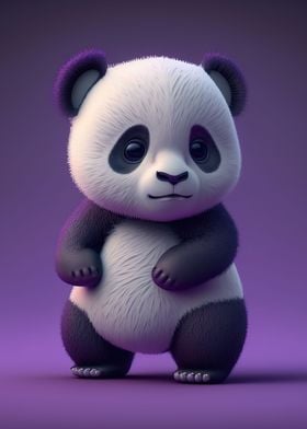 Cute baby white panda