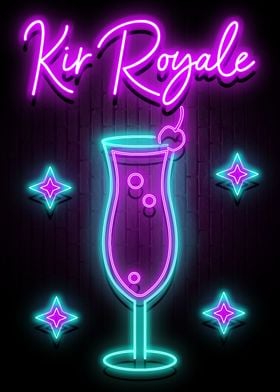Kir Royale Cocktail Neon