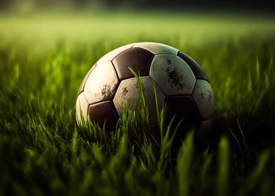 Soccer ball in grass