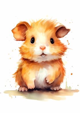 Guinea Pig Watercolor