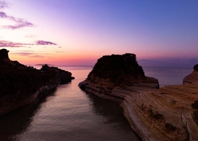 Sunset, sea, Greek island