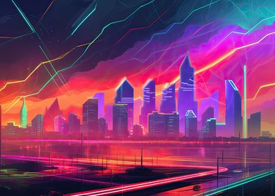 Neon City Night Life