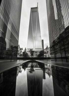 Black and white Skyscraper