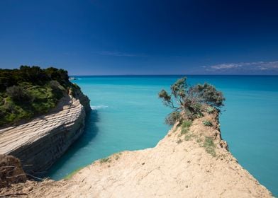 Azure bay in island Corfu