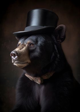 Black Bear with top Hat