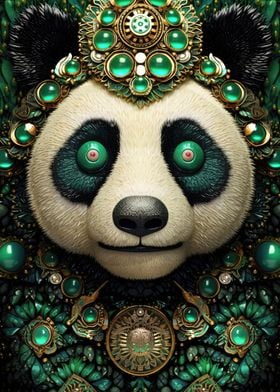 Green Futurist Panda Bear