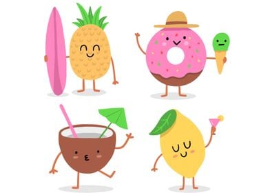 Summer Kawaii Characters