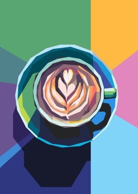 Coffee in colorful