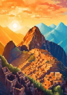 Machu Picchu pixel art