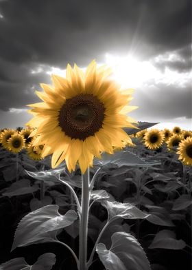Sunflower Black  White