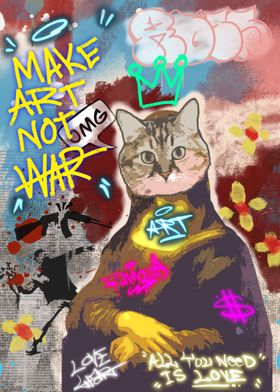 Monalisa Cat Graffiti