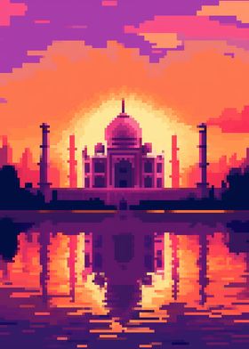 Taj Mahal pixel art