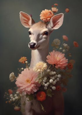 Sassy Floral Deer Stag 