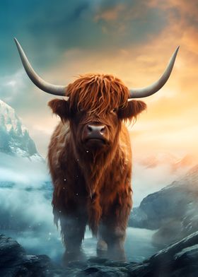 Fire And Ice Highland Cow