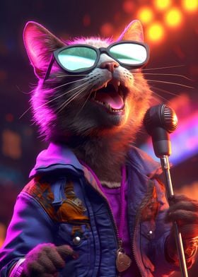 The Cyberpunk Cat Singer