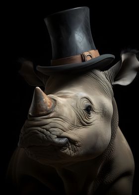 Rhino with top Hat