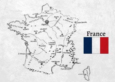 Handdrawn France Map