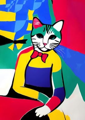 Retro Colorful Cat