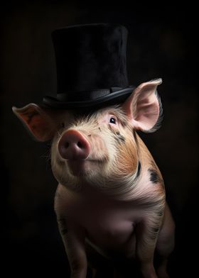 Pig  with top Hat