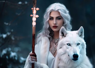 Ice mage and her wolf