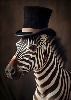 Zebra with top Hat