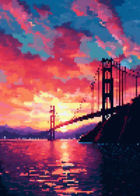 Golden Gate pixel art