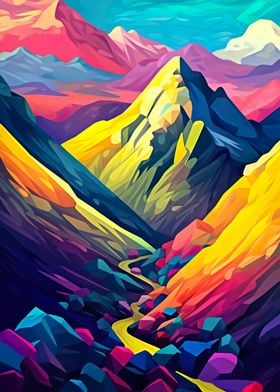 Abstract Art Mountains