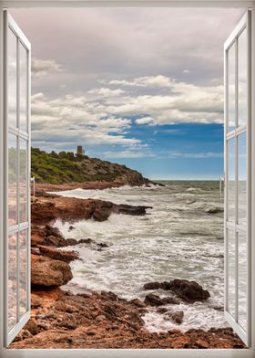 Window view sea landscapes