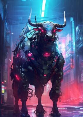 Futuristic Cyberpunk Bull