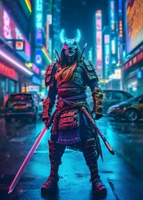 Neon Samurai in Tokyo