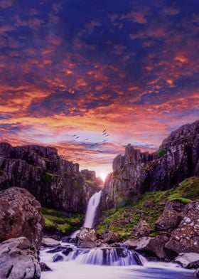 Waterfall dusk