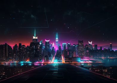 Landscape Neon Light City