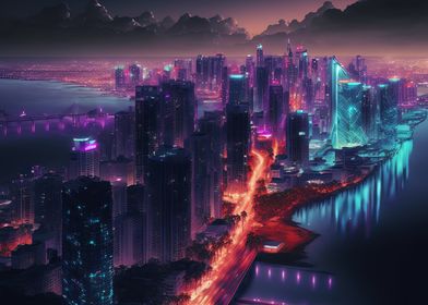 Landscape Neon Light City