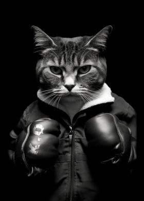 Minimalist Boxing Cat