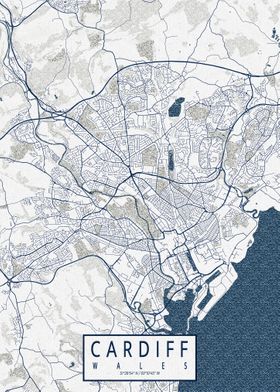 Cardiff City Map Coastal