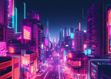 Landscape Neon Light City