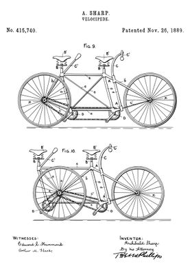 Velocipede patent 1889