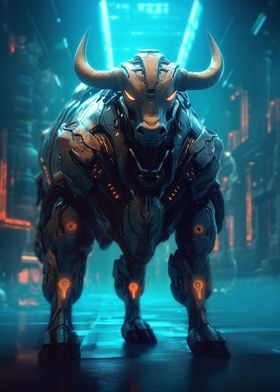 Futuristic Cyberpunk Bull