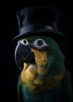 Parrot with top Hat