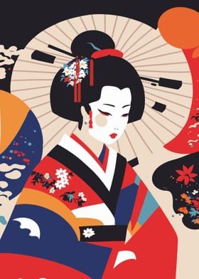 Portrait Japanese geisha