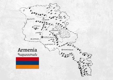 Handdrawn Armenia Map