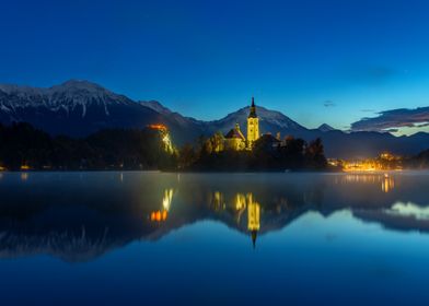 Nightscape in Bled