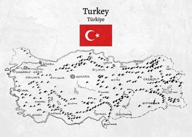 Handdrawn Map of Turkey