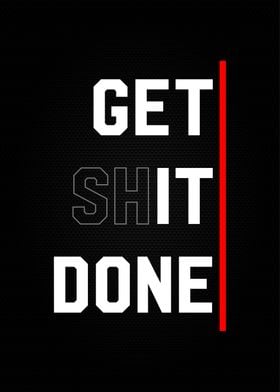 A Cup of Get Shit Done black and white typography poster design home wall  decor kitchen poster Coffee Mug by The Motivated Type